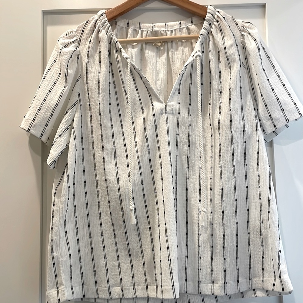 Madewell Tie Neck Tunic Shirt